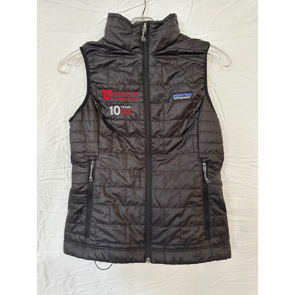 Patagonia Nano Puff Vest Womens XXS Black PrimaLoft Insulated U of U Health